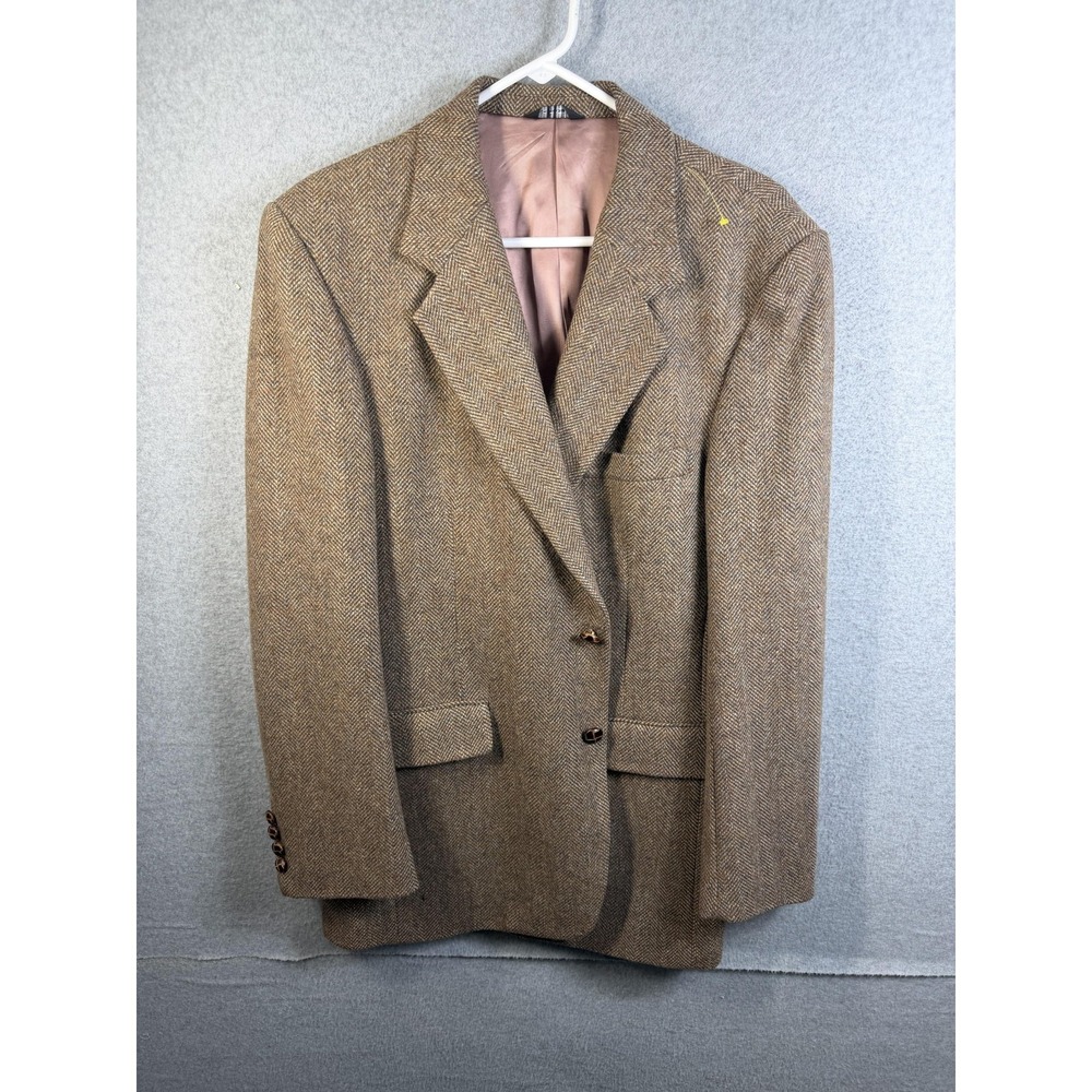 The Mens Store Blazer Mens 44R Brown Herringbone Wool Tweed Sport Coat‎ Jacket